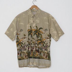 Hand painted Hawaiian button up top unisex